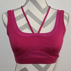FABLETICS Motion365+ Mesh Medium Impact Sports Bra In Jazzercise Pink Size Small